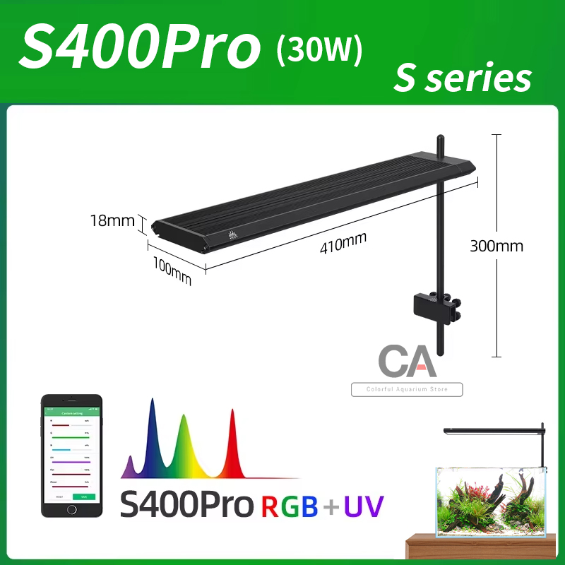 Planted Aquarium Uv Light - WEEK AQUA Sシリーズ RGB+UV フルスペクトル自然水槽ライト アプリ制御