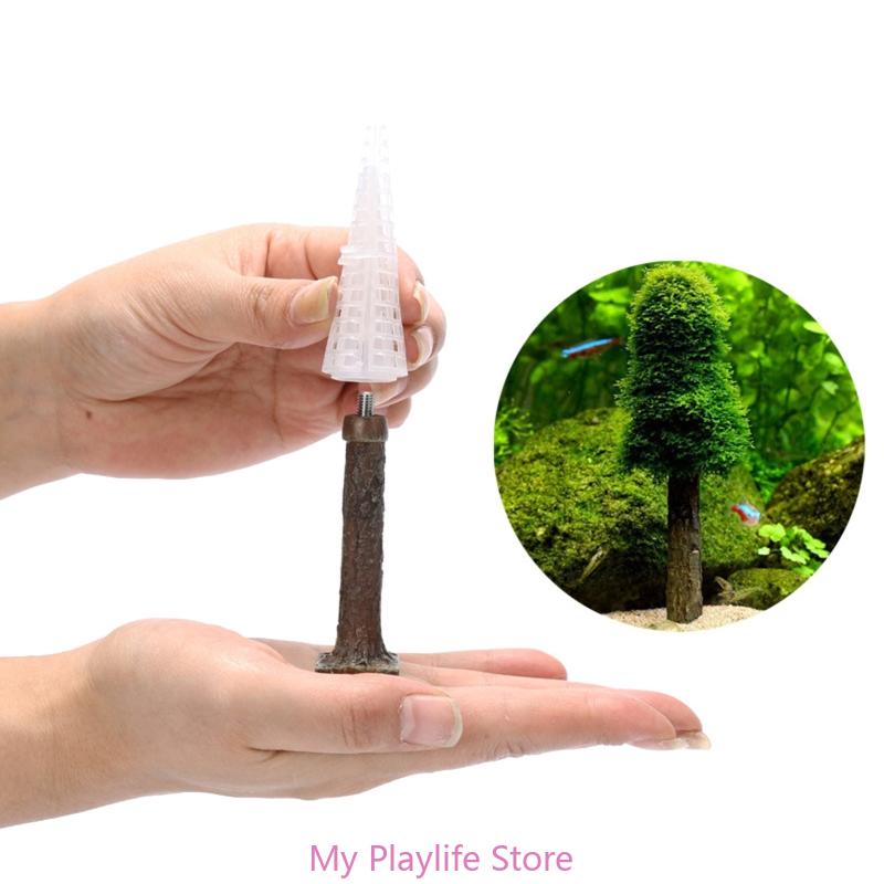 Planted Aquarium Moss - 水族館の苔の装飾、植物ホルダー、あなた自身のミニ木の作成、森の風景、水生植物の成長