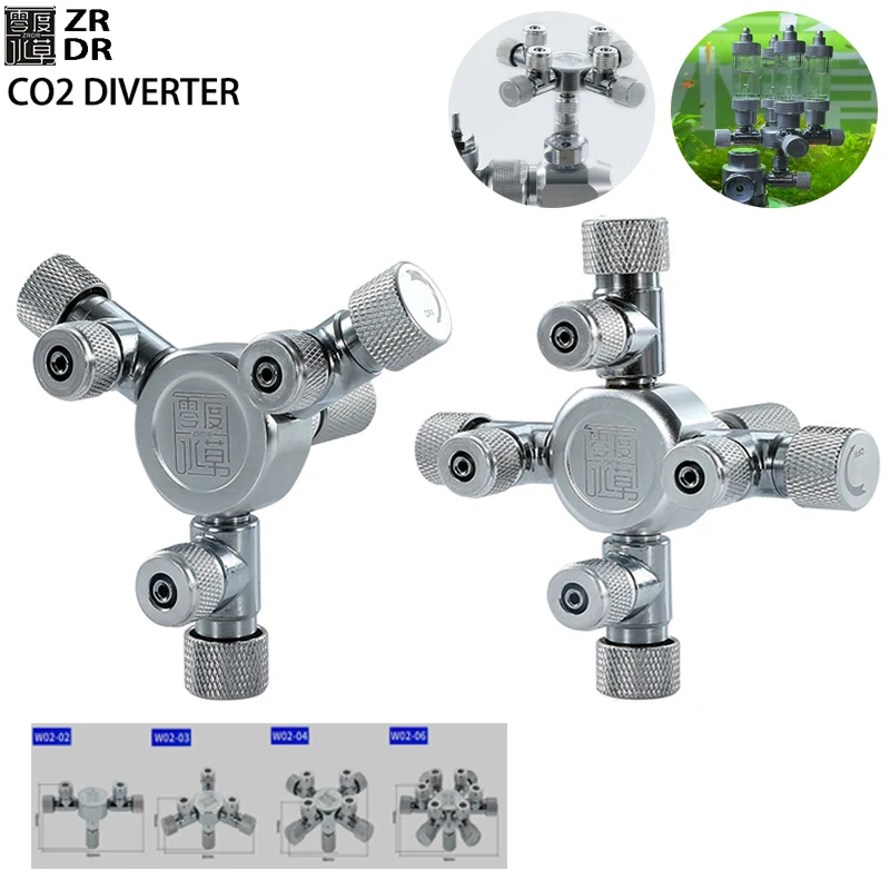 Planted Aquarium Accessories - ZRDR水槽用マルチチャンネルCO2スプリッターディストリビューター金属製水槽CO2レギュレーターゲネレーターアクセサリーCO2スプリッター2-6チャンネル