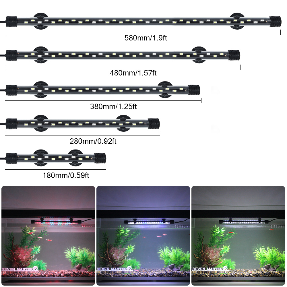 Aquarium Plant Design - 水族館ライト LED 植物成長ランプ防水水槽ライト 18-58 センチメートル水中水族館の装飾照明 90-260V