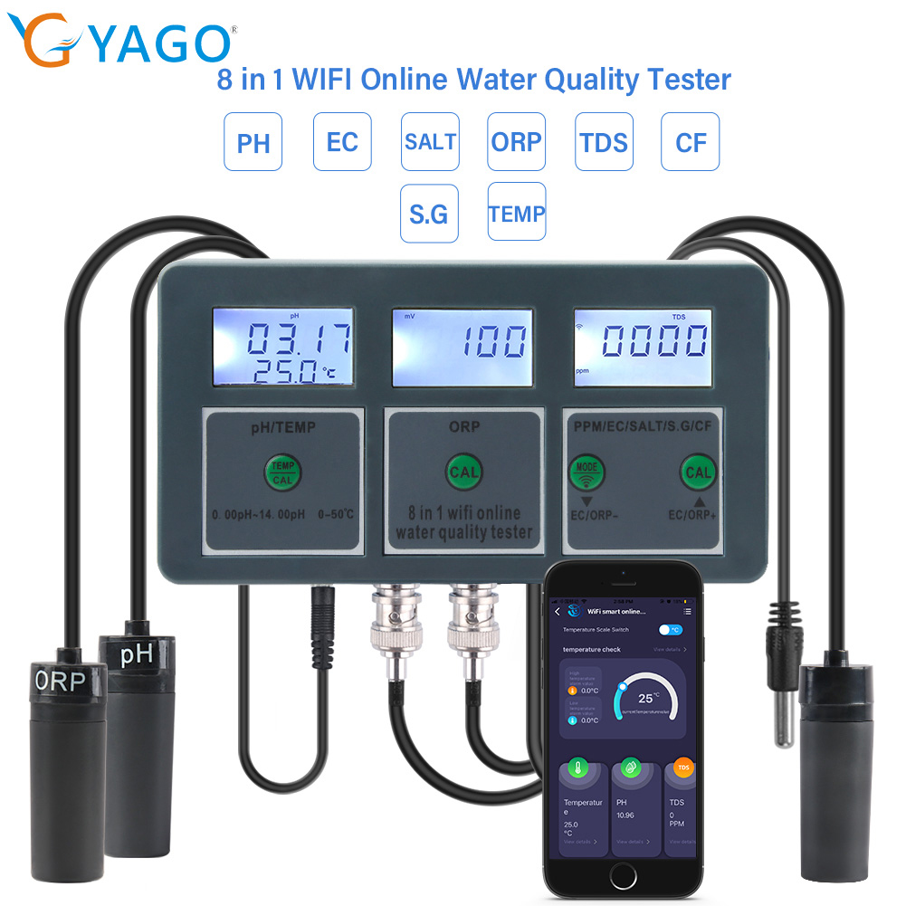 Planted Aquarium Test Kit - YAGO 8 in 1 WiFi水槽水質テスター スマートPHメーター