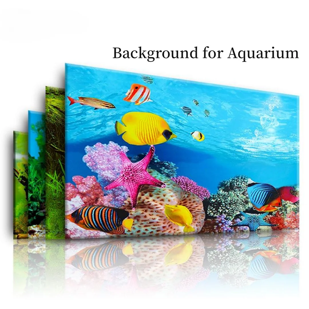 Aquarium Plant Rings - 3D水族館の背景ステッカー,水槽の装飾,海洋植物,両面風景,装飾アクセサリー