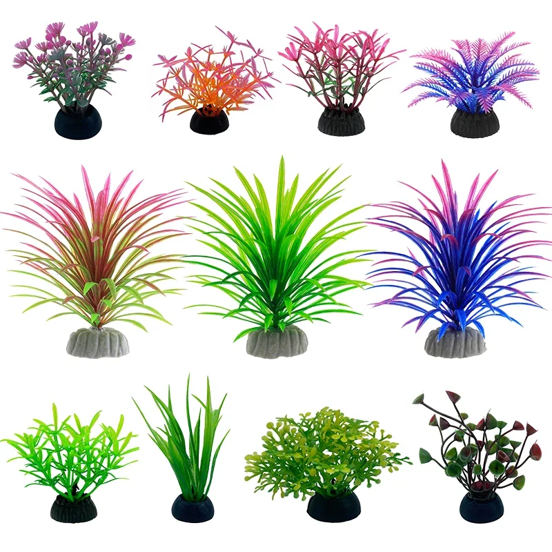 Aquarium Plant Design - PVC 水族館装飾シミュレーション人工葉植物環境保護材料水族館装飾アクセサリー