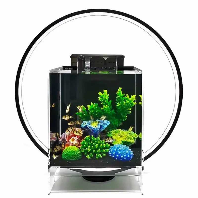 Planted Aquarium Hours - デスクトップLED水槽ランプ ミニ水槽用植物育成ライト アクリル板付きデスクトップ装飾ライト 魚タンク植物育成ライト