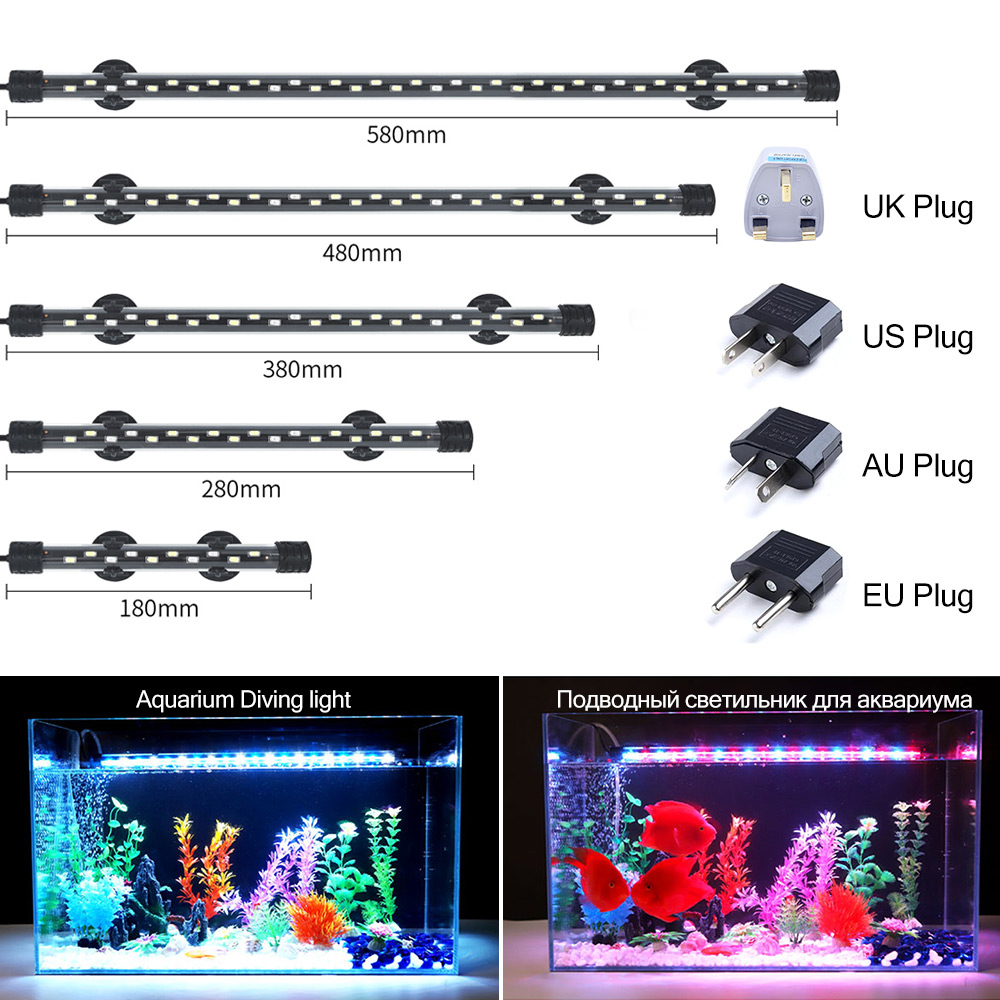 Aquarium Plant Design - 90-260V 水族館ライト LED 防水水槽クリップライト水中装飾照明水中ランプ植物成長ランプ 18-58 センチメートル