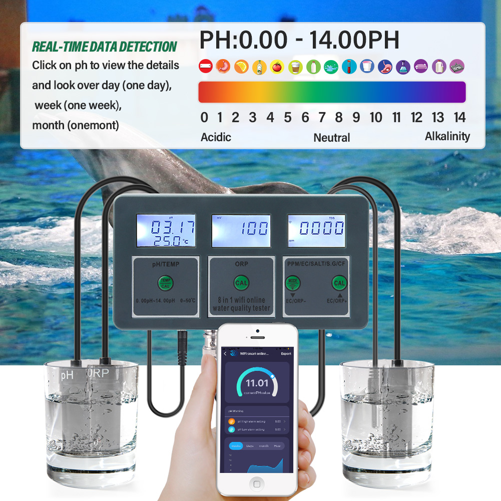 Tuya-インテリジェントph計,データロガー,温度,塩分, - Planted Aquarium Test Kit のレビューと価格