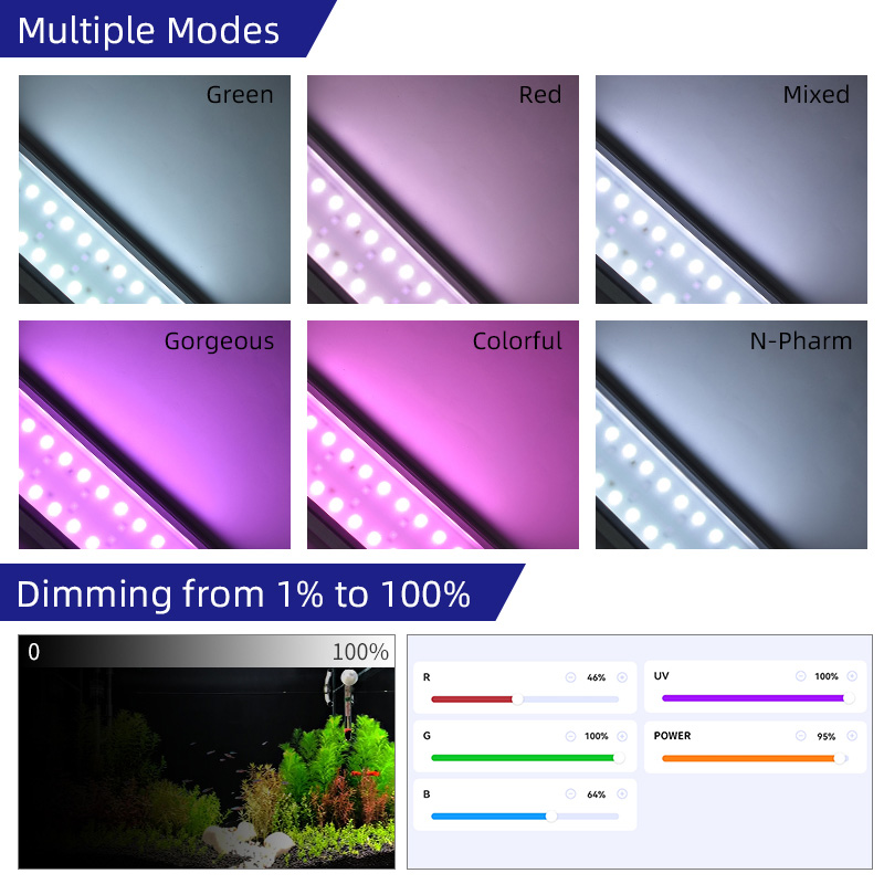M1200Pro RGB UV フルスペクトルLEDスマート - Planted Aquarium Uv Light のレビューと価格