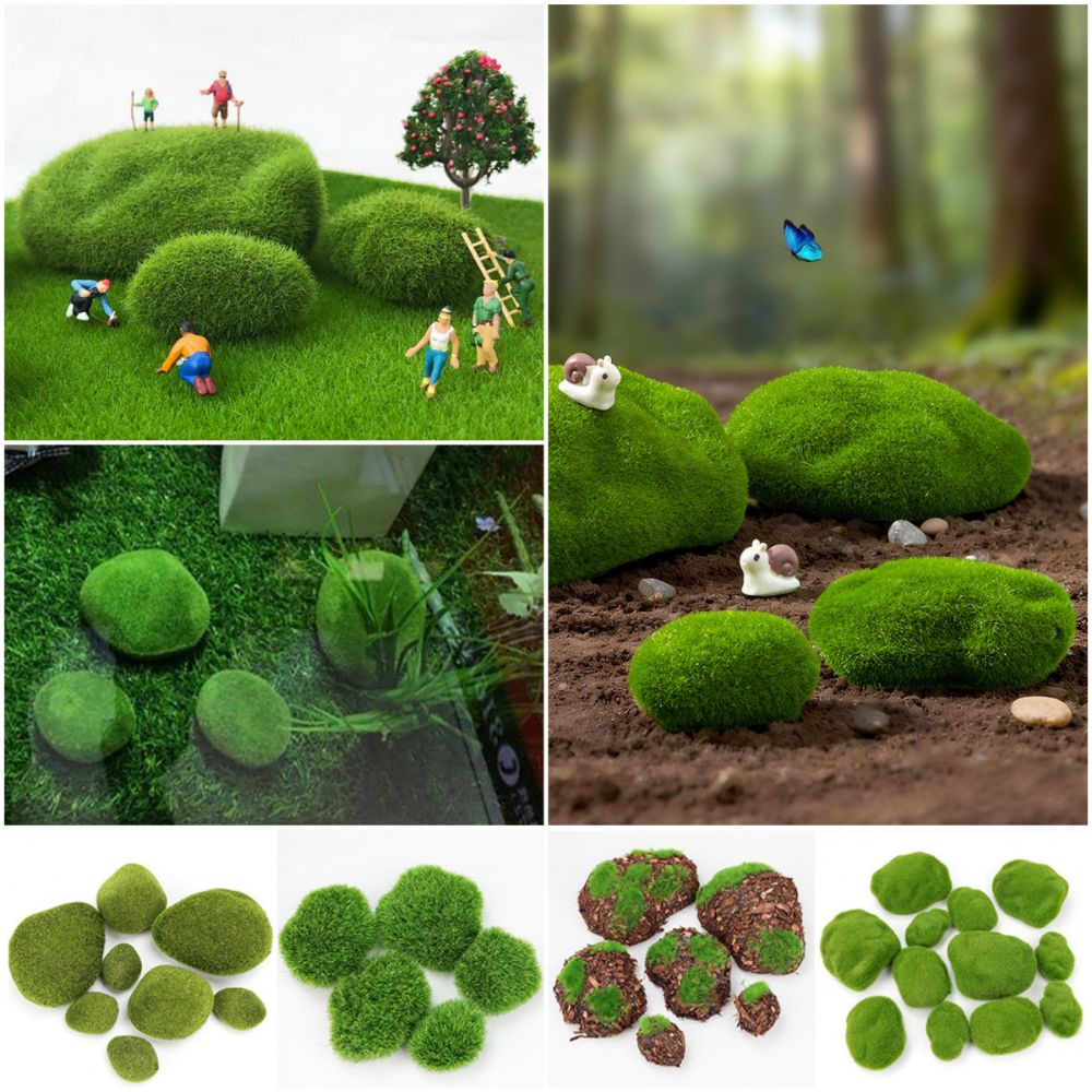 2/4/6/10 個グリーン人工苔石マイクロ風景植毛フォーム - Planted Aquarium Moss のレビューと価格