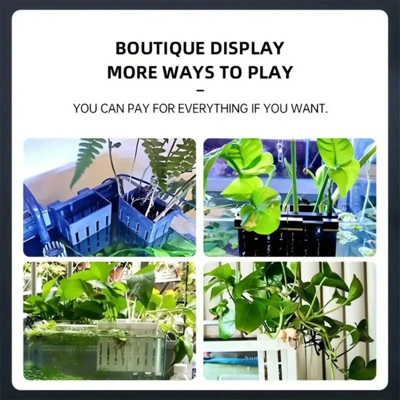 水槽用植物ホルダー ブラックプラスチックバスケット クリップ - Aquarium Plant Holder のレビューと価格