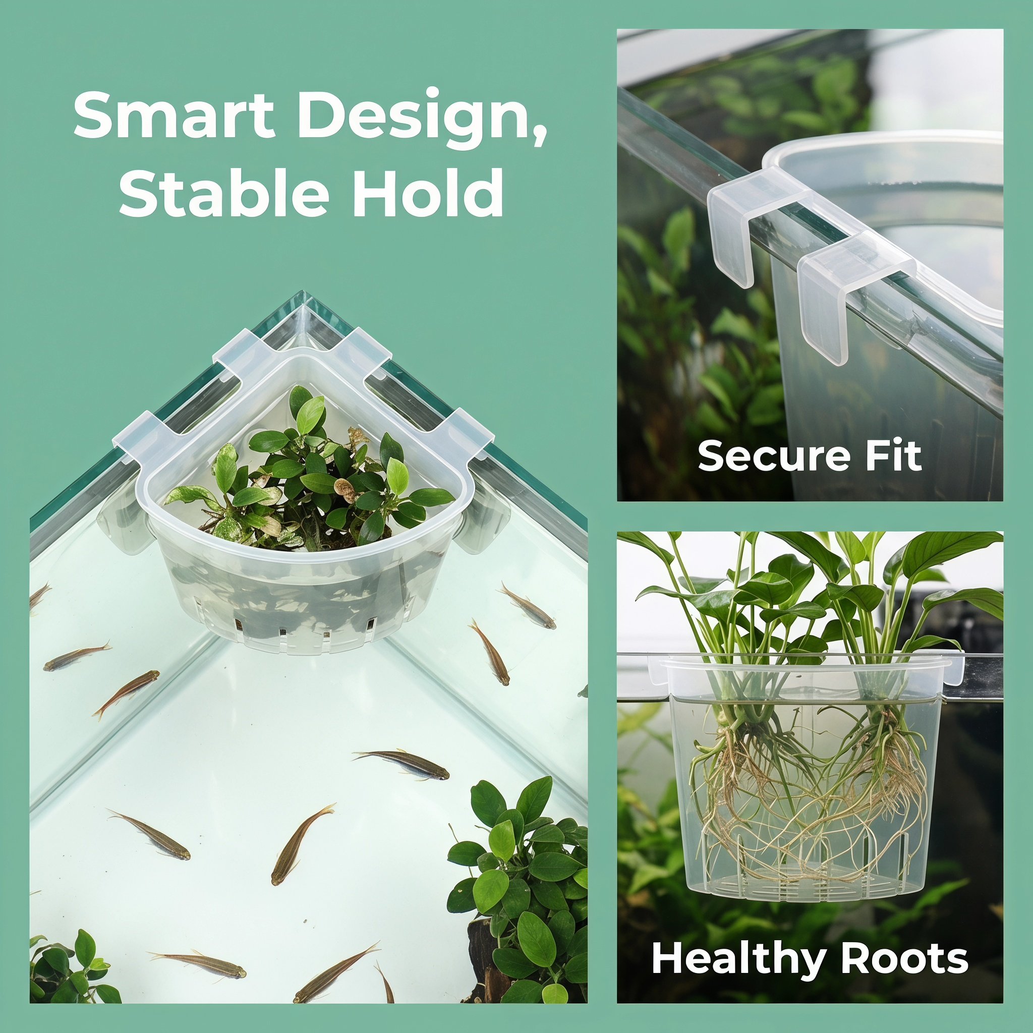 4個入り水槽用吊り下げ式コーナープラントホルダー プラスチッ - Aquarium Plant Holder のレビューと価格