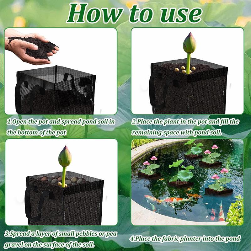 4 個ブラックメッシュ池植栽バスケット正方形ラウンド PVC - Aquarium Planting のレビューと価格