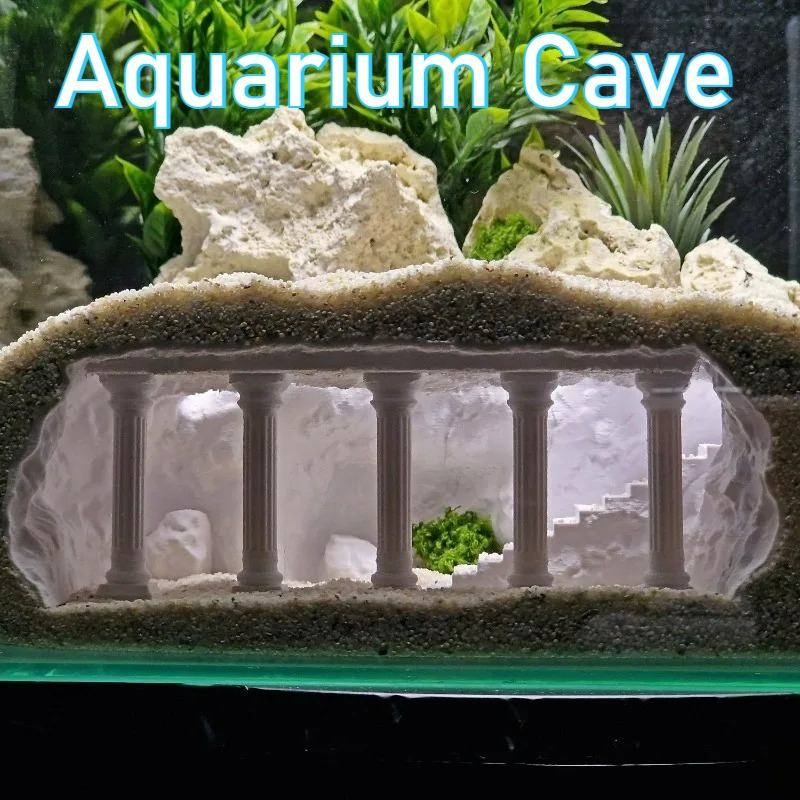 3Dプリント製の水槽用洞窟、人工ローマ柱型の魚の隠れ家、観賞 - Aquarium Plant Rings のレビューと価格