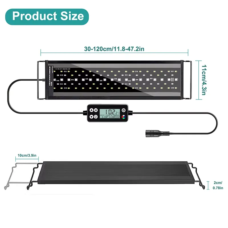 新型60cmフルスペクトルLED水槽ライト 魚タンク、サンゴ - Planted Aquarium Hours のレビューと価格