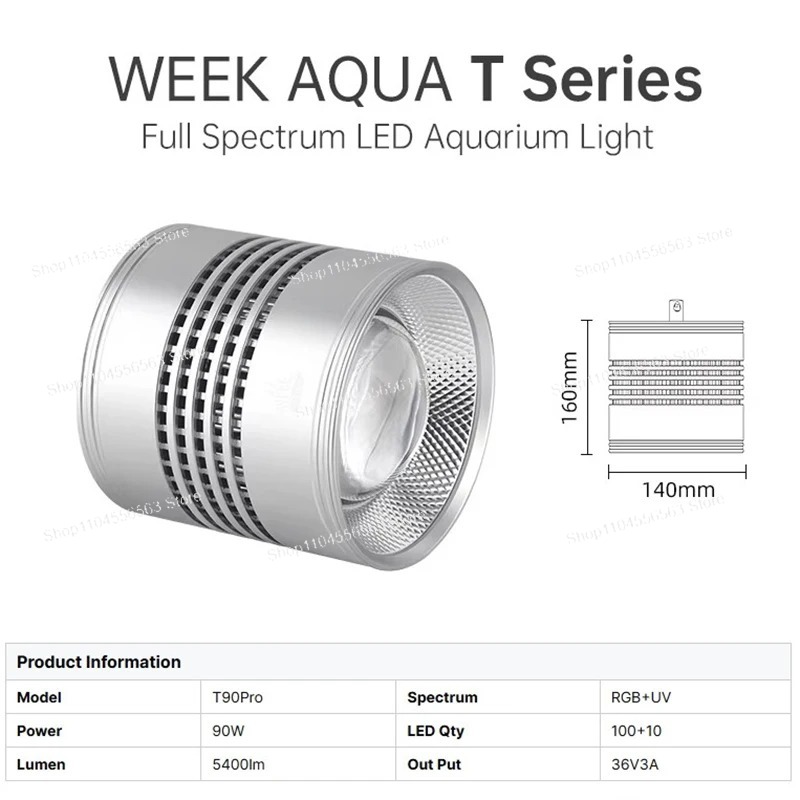 T90 PRO 90W RGB+UV LED水槽ライト、Bl - Planted Aquarium Uv Light のレビューと価格