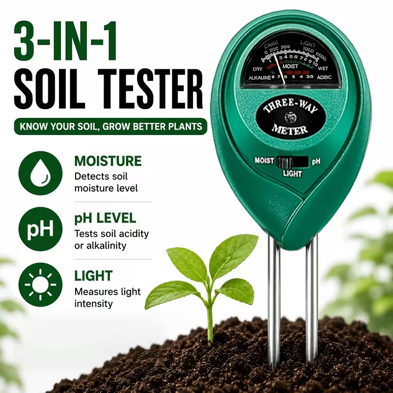 3-in-1土壌テスター（水分、PH、光測定器）– バッテリ - Tissue Culture Plant のレビューと価格