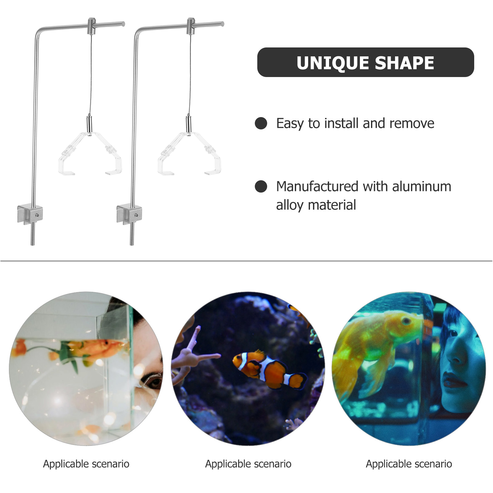 2 個水族館ライトホルダークリップ付きアルミ合金水槽ランプホ - Aquarium Plant Holder のレビューと価格