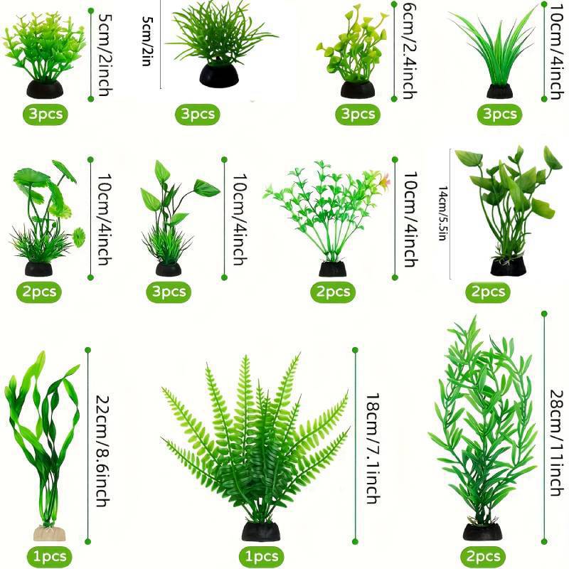 水槽装飾セット 人工プラスチック植物 魚タンク用 プラスチッ - Aquarium Plant Design のレビューと価格