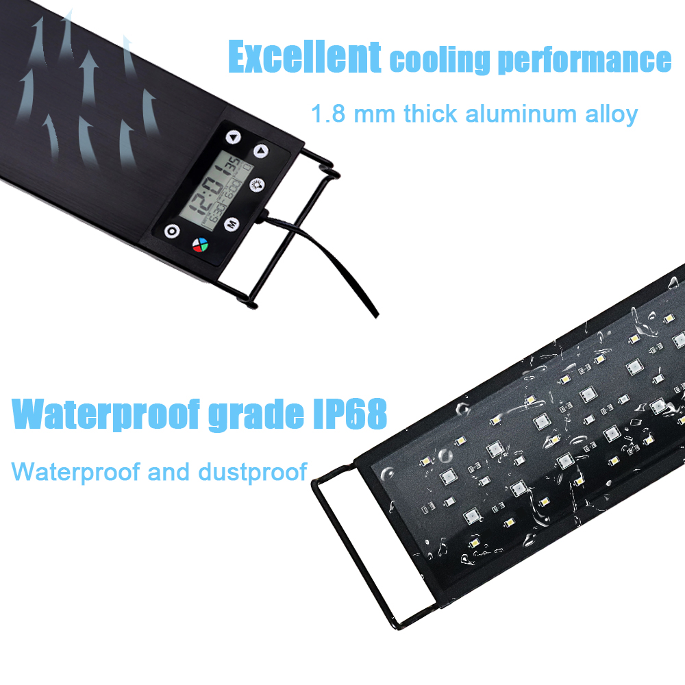 30-60cm水槽用24時間フルスペクトルLEDライト、水槽 - Aquarium Plant Design のレビューと価格