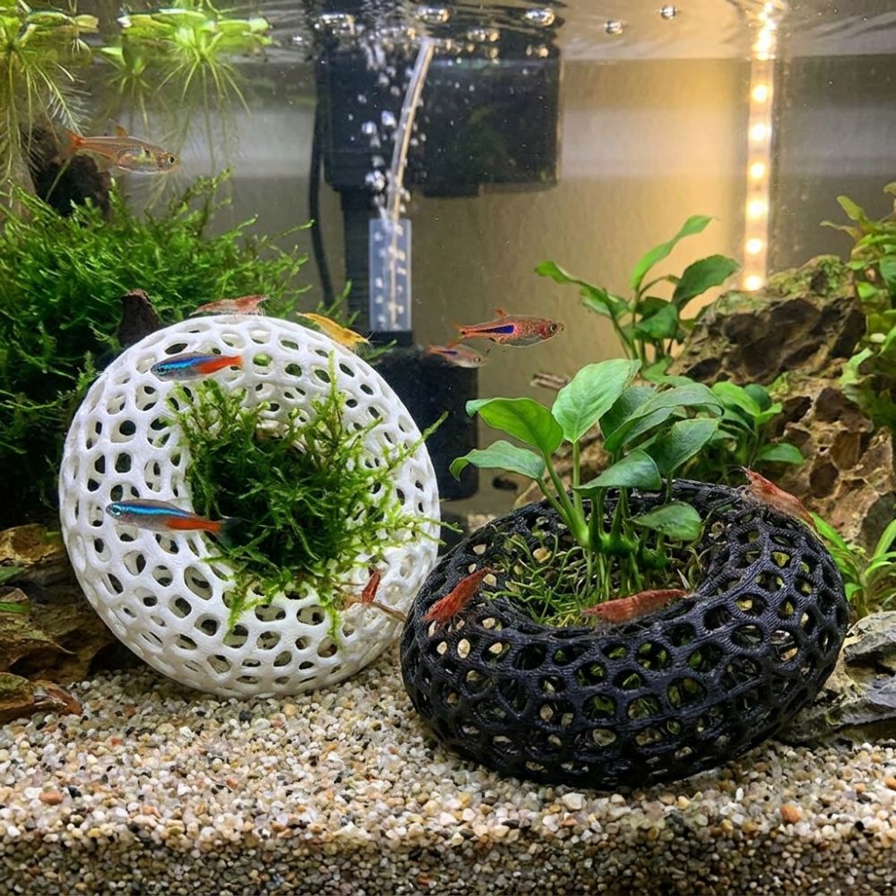 3Dプリント製魚エビ隠れ家 広視野多孔質構造水槽魚シェルター - Planted Aquarium Moss のレビューと価格