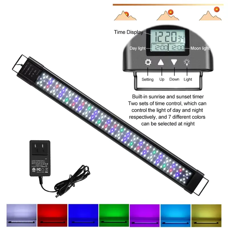48W IP68 LED水槽ライト 90cm水槽用 WRGB - Planted Aquarium Hours のレビューと価格